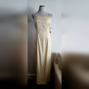 NWT City Triangles 90s Y2K Yellow Evening Prom Dress Glitter Formal Gown 11/12